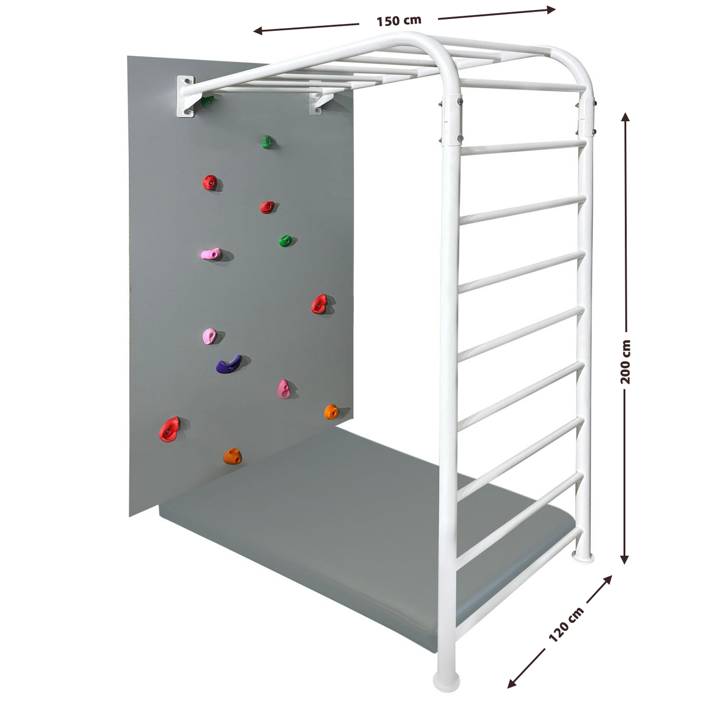 Monkey bar with climbing wall - straight